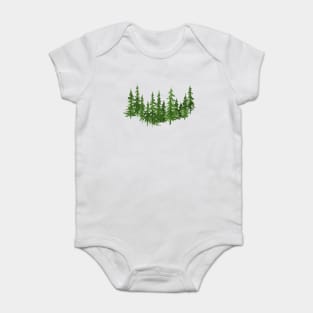 Watercolor pine trees Baby Bodysuit